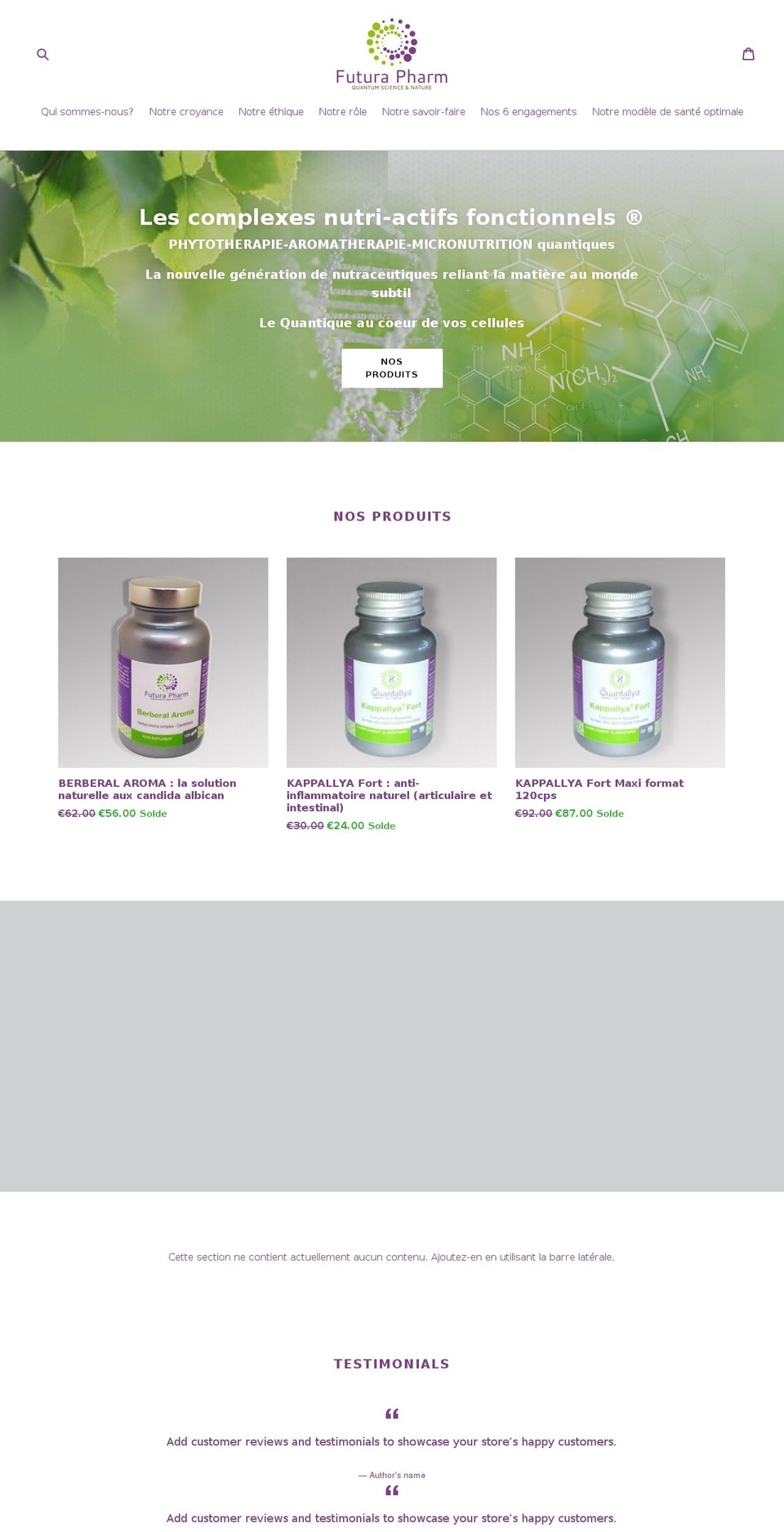 futurapharm.com shopify website screenshot