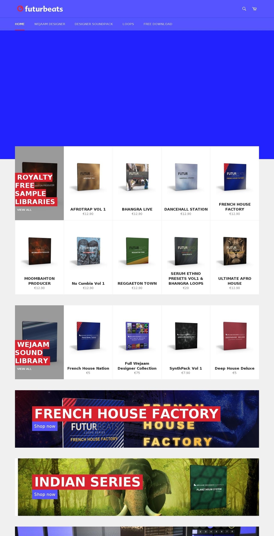 futurbeats.com — Shopify storefront screenshot