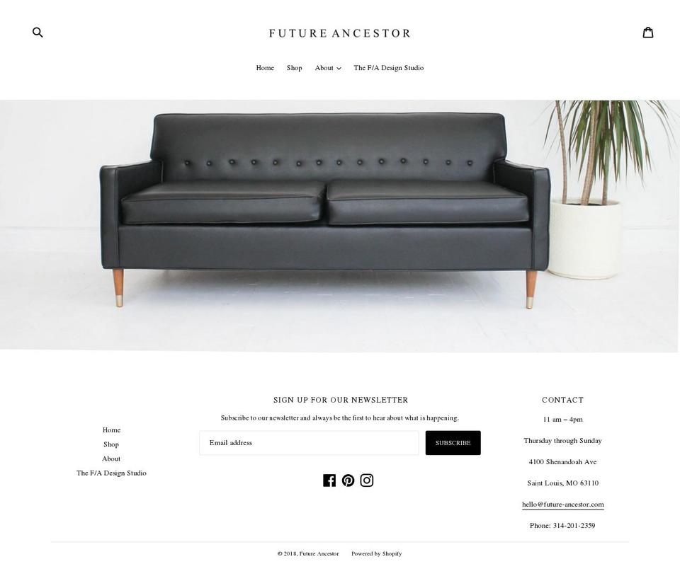 future-ancestor.com shopify website screenshot