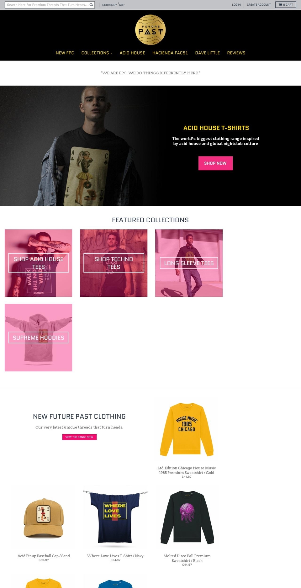 future-past.co.uk shopify website screenshot