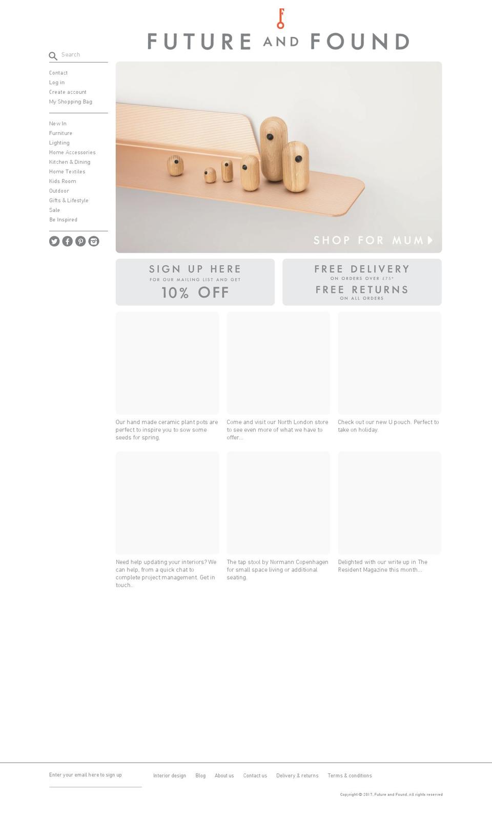 futureandfound.com shopify website screenshot