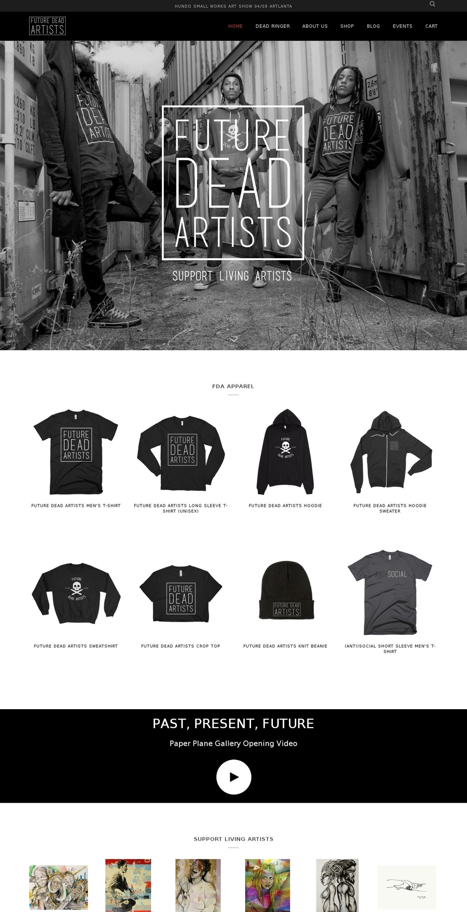 futuredeadartist.com shopify website screenshot