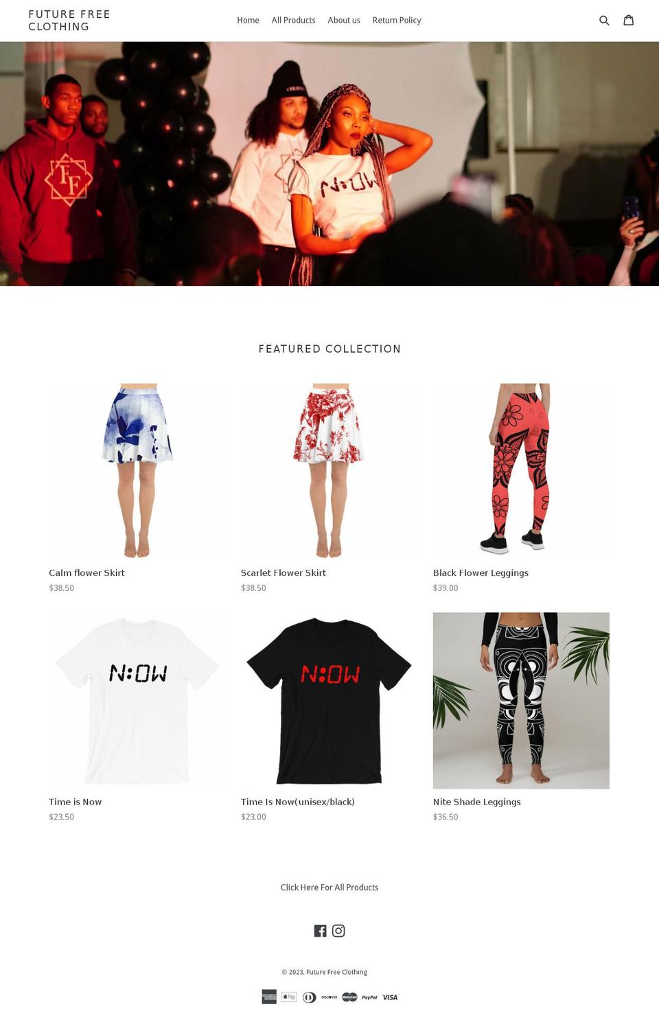 futurefreeclothing.com shopify website screenshot