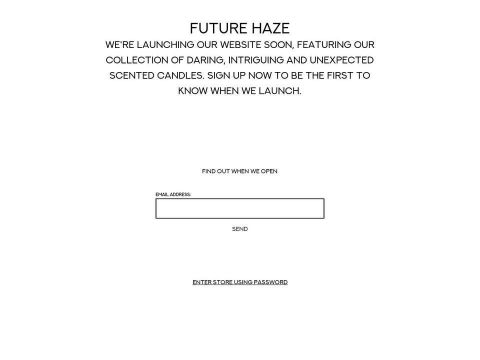 futurehaze.com shopify website screenshot