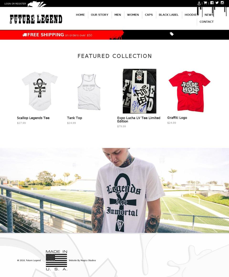 futurelegend.net shopify website screenshot