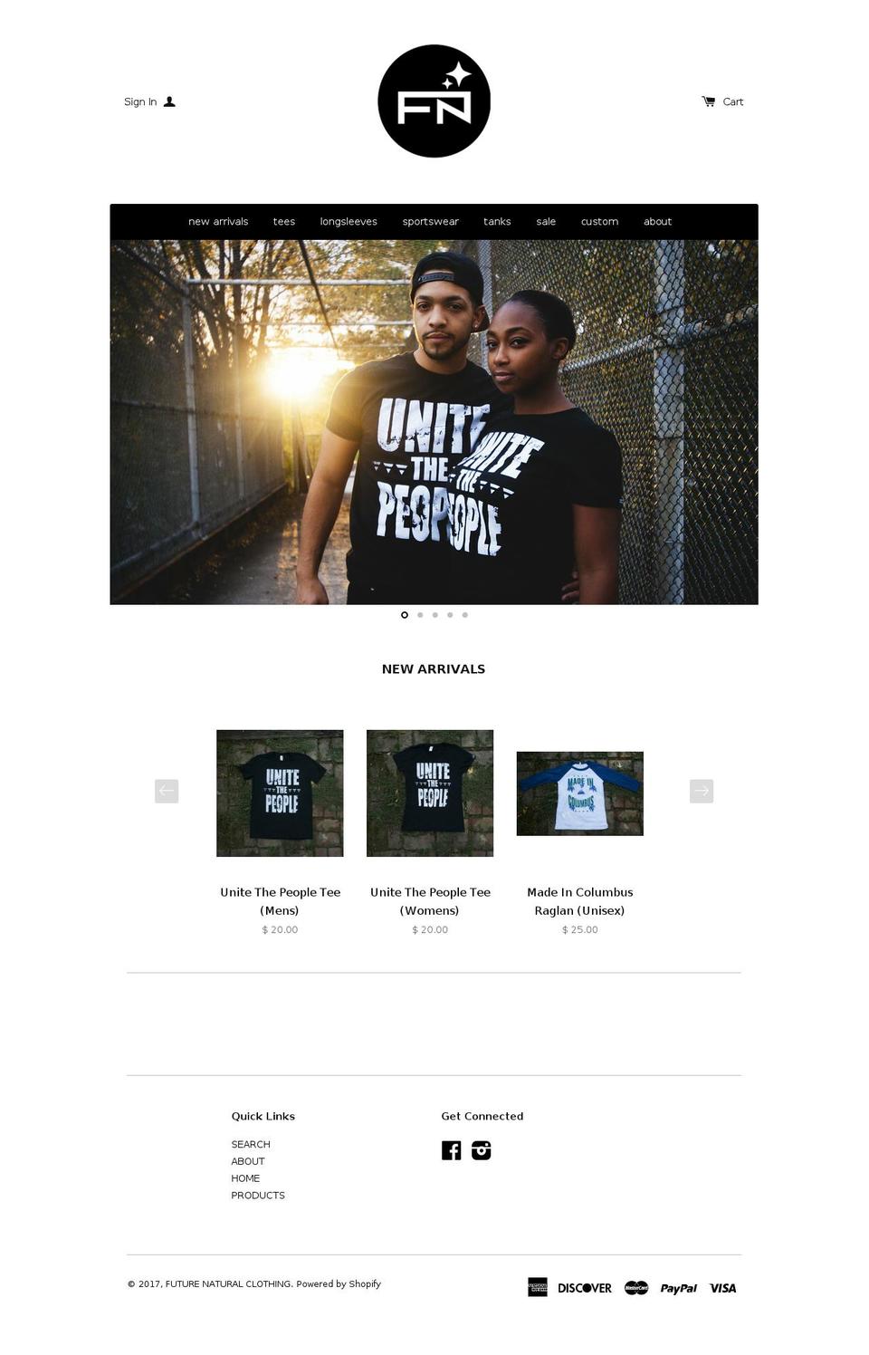 futurenaturalclothing.com shopify website screenshot