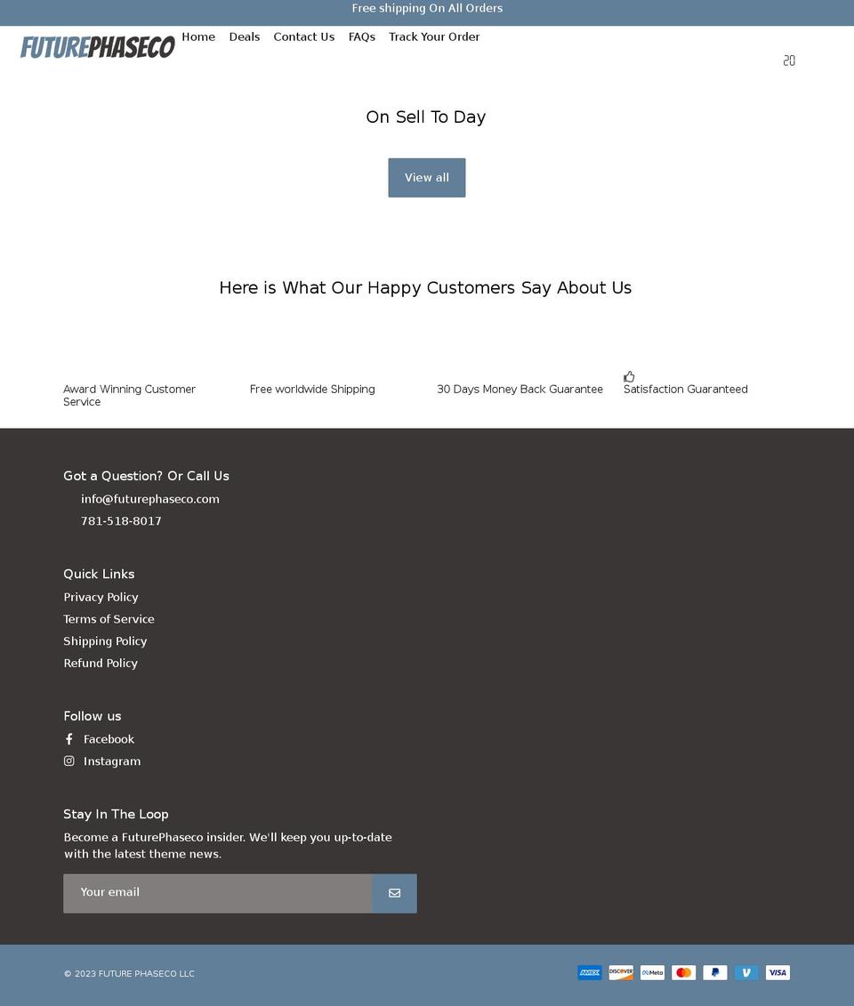 futurephaseco.com shopify website screenshot