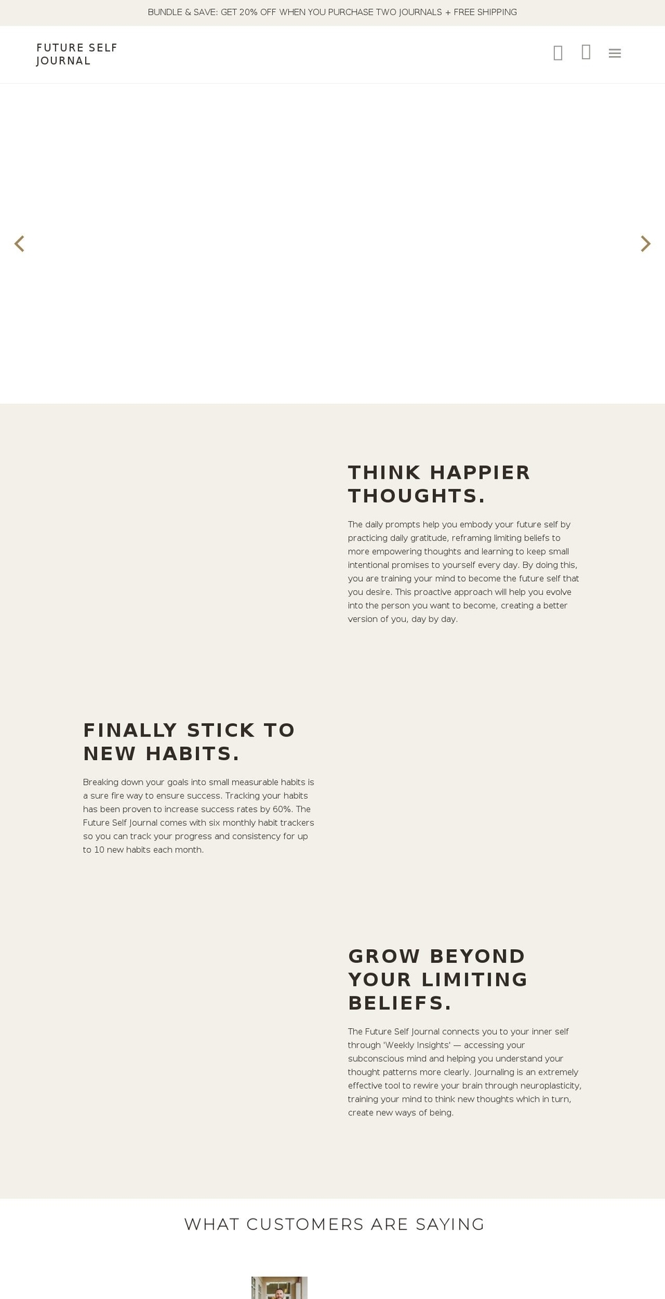 futureselfjournal.com shopify website screenshot