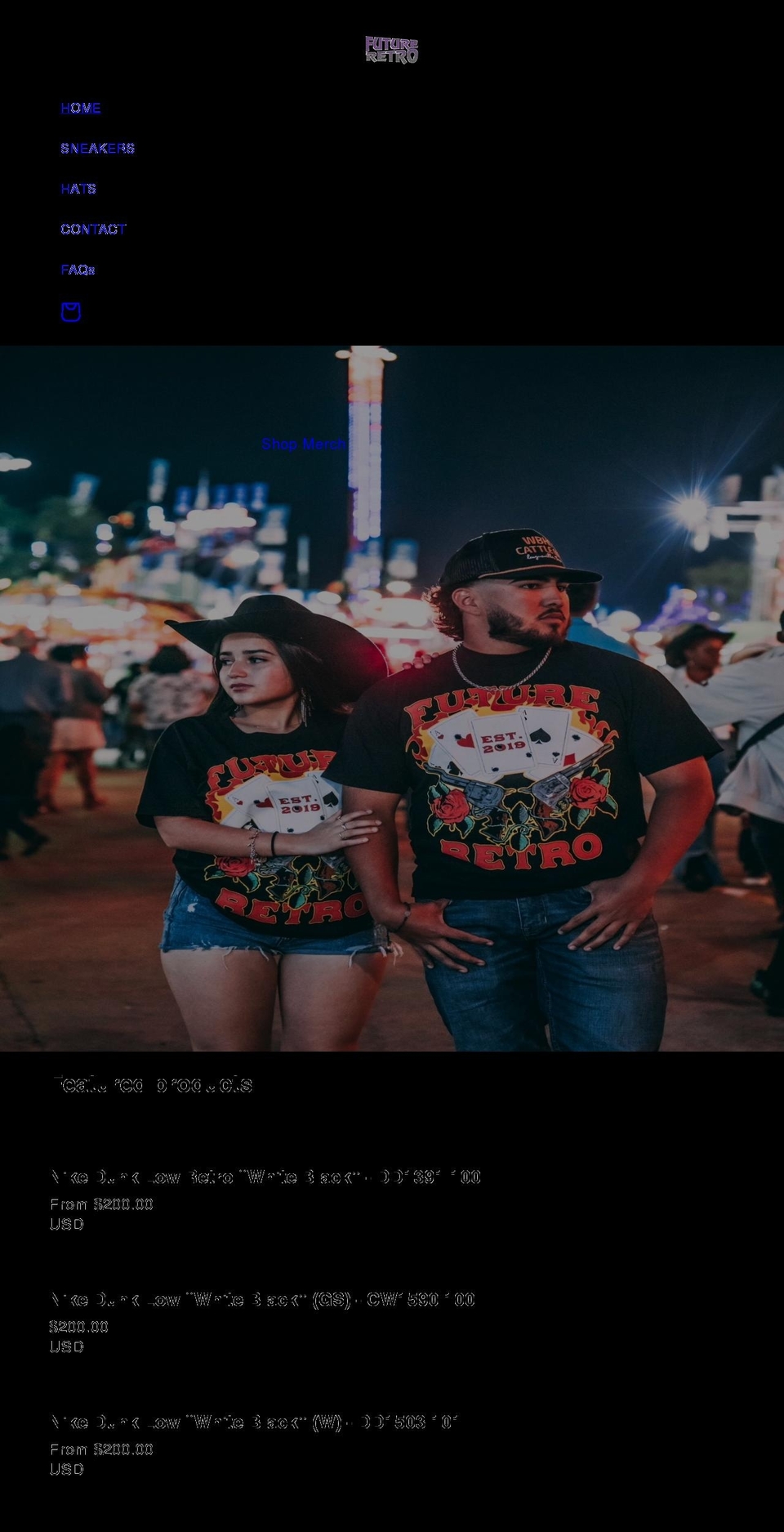 futurexretro.com shopify website screenshot