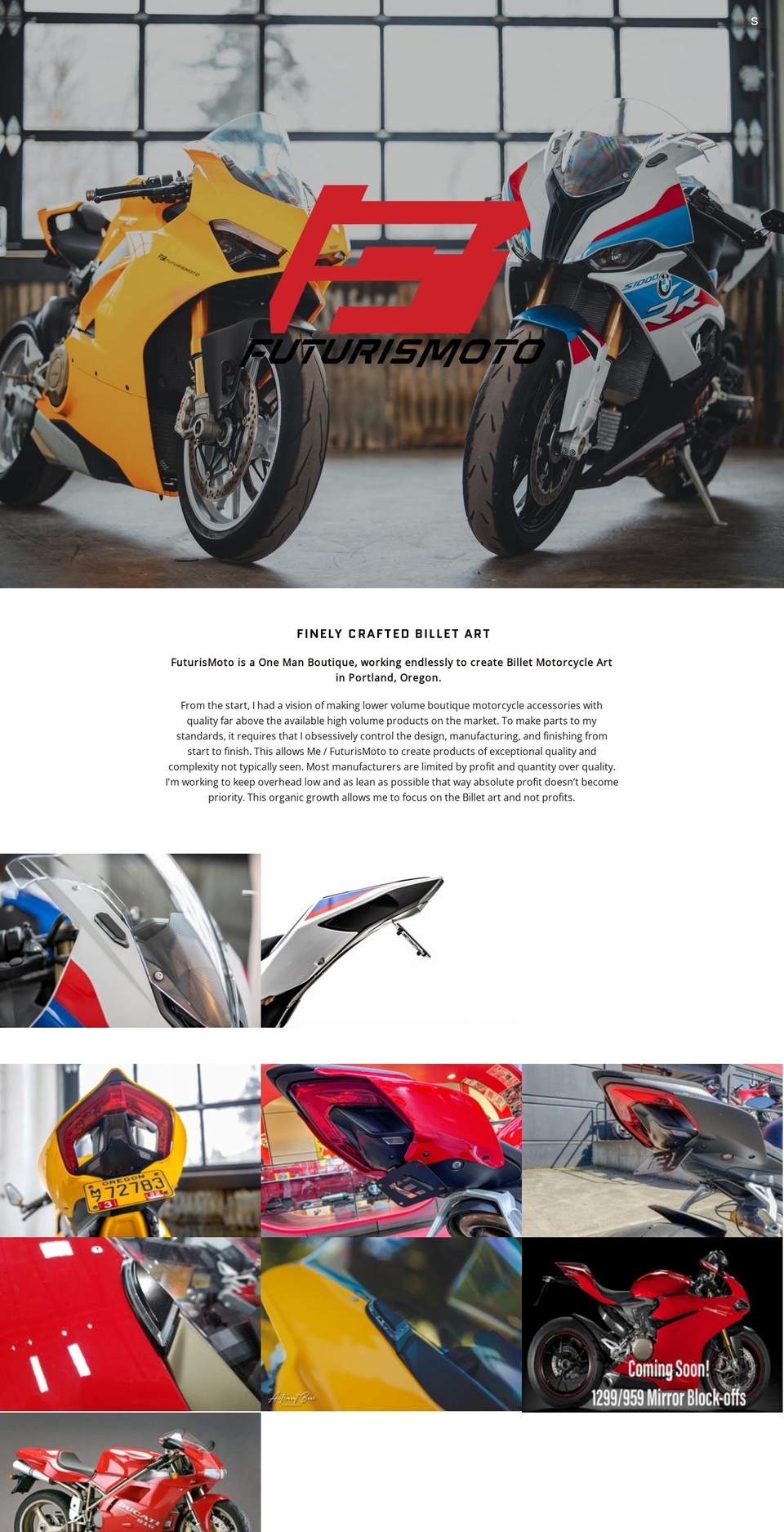 futurismoto.com shopify website screenshot