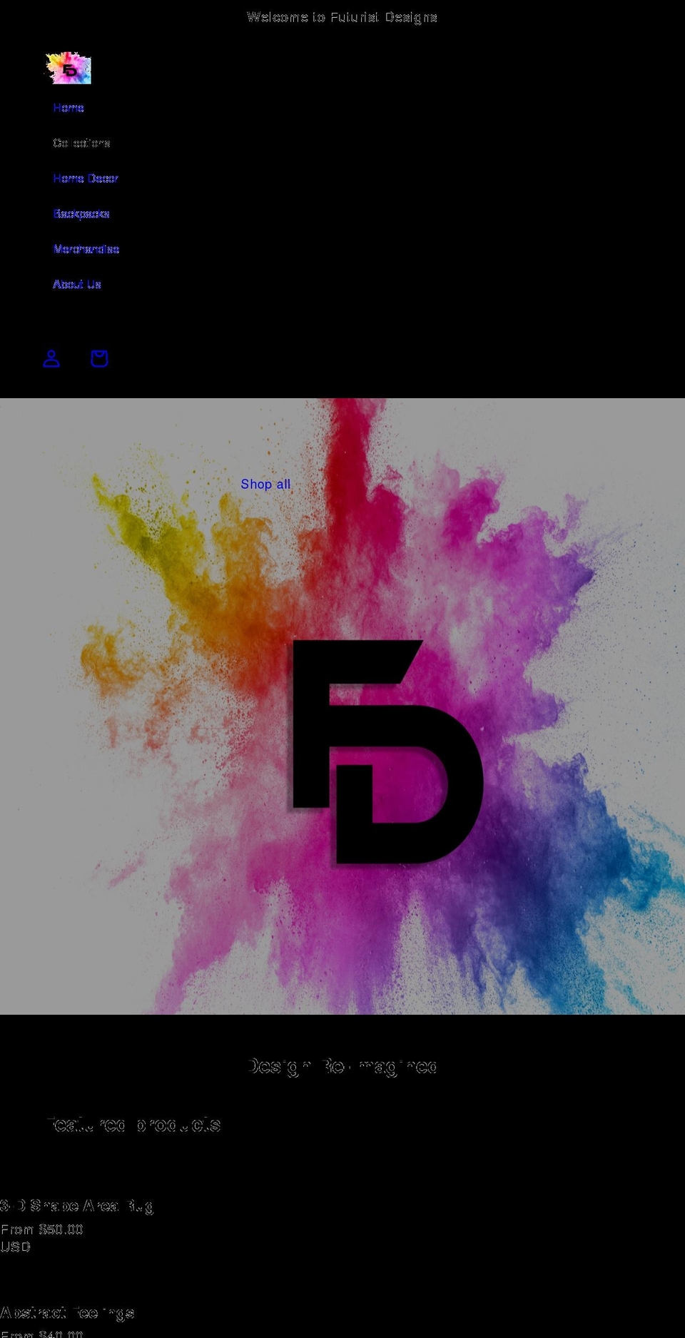 futuristdesigns.com shopify website screenshot