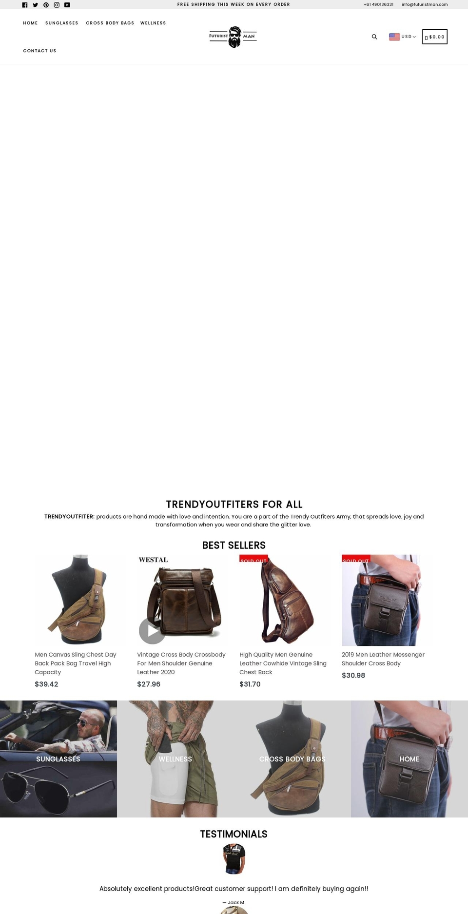 BB Shopify theme site example futuristman.com