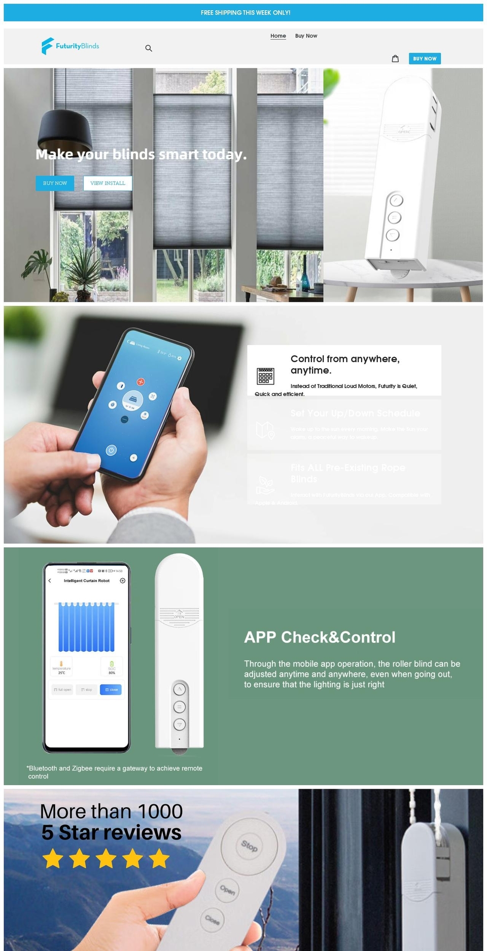 futurityblinds.com shopify website screenshot