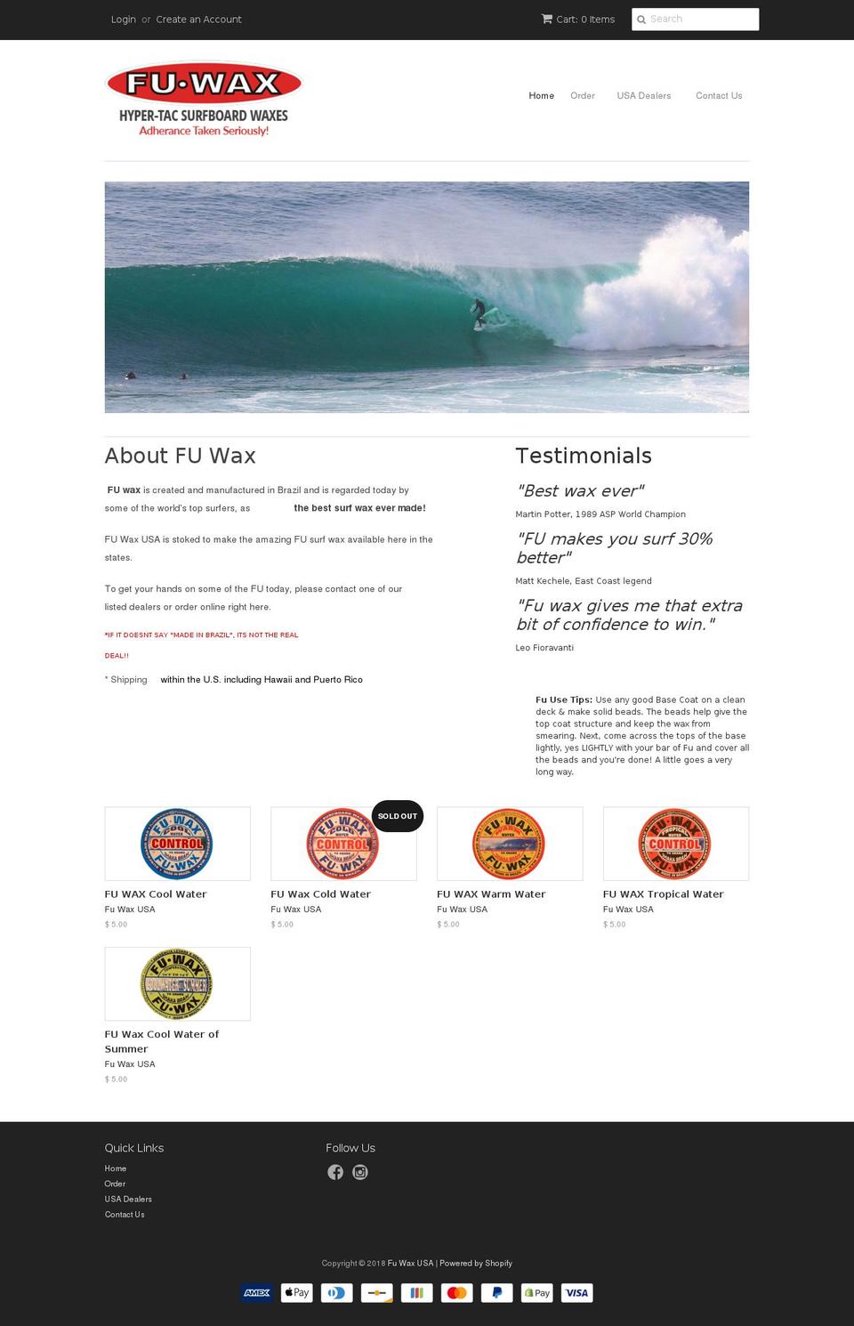 fuwaxesusa.com shopify website screenshot