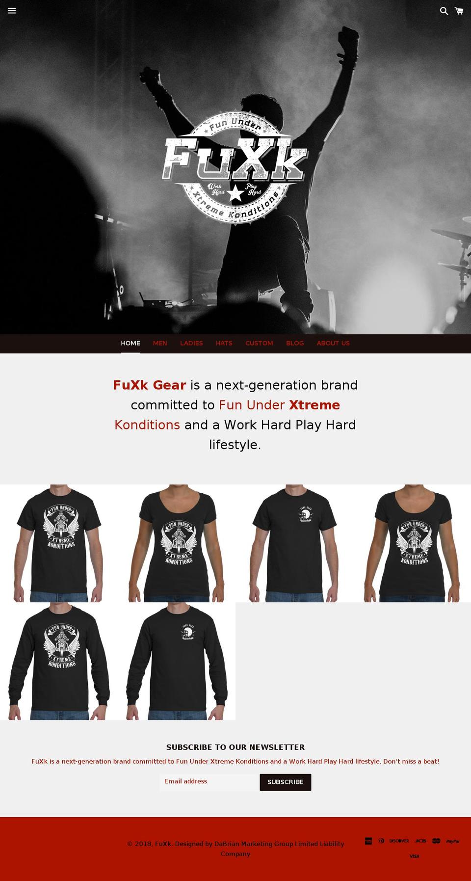 fuxkgear.com — Shopify storefront screenshot