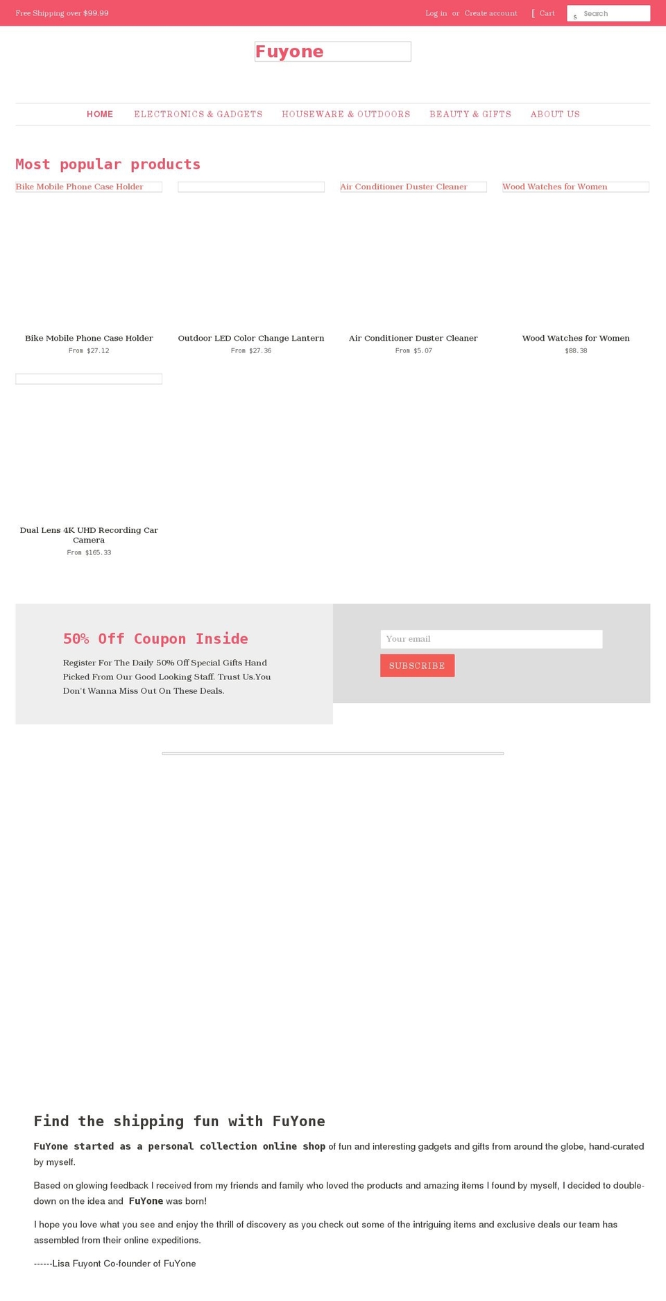 fuyone.com shopify website screenshot