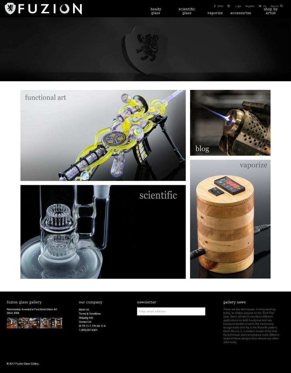 fuzionglass.com shopify website screenshot