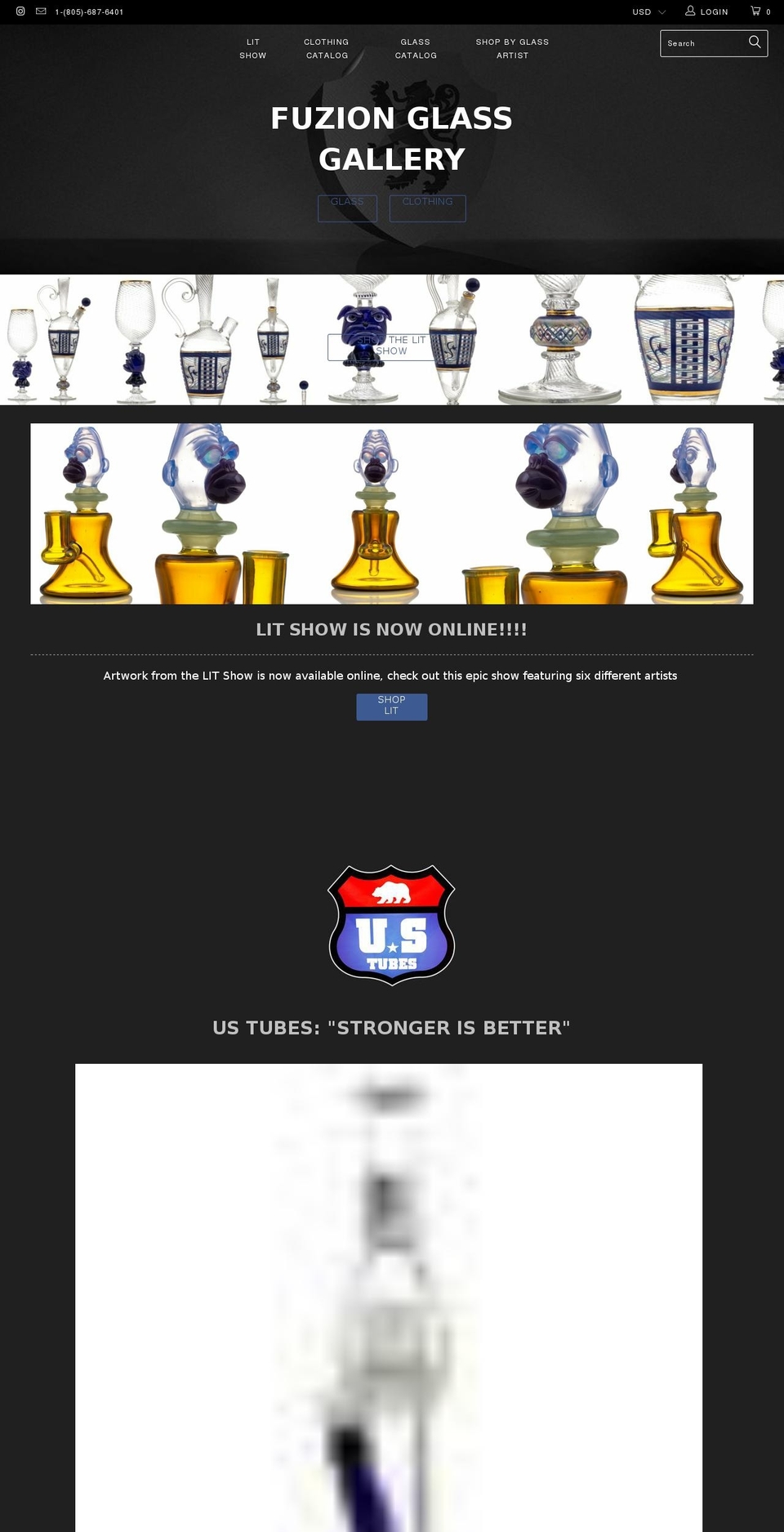 fuzionglassgallery.com — Shopify storefront screenshot
