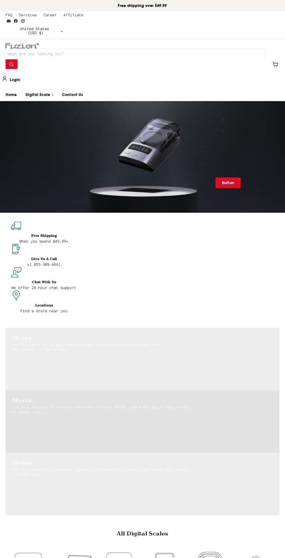 fuzionglobal.com shopify website screenshot