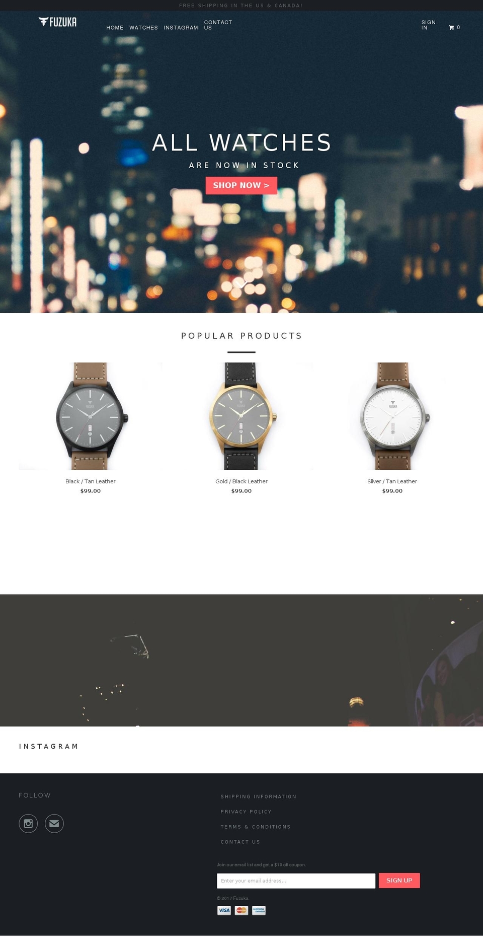 fuzuka.com shopify website screenshot
