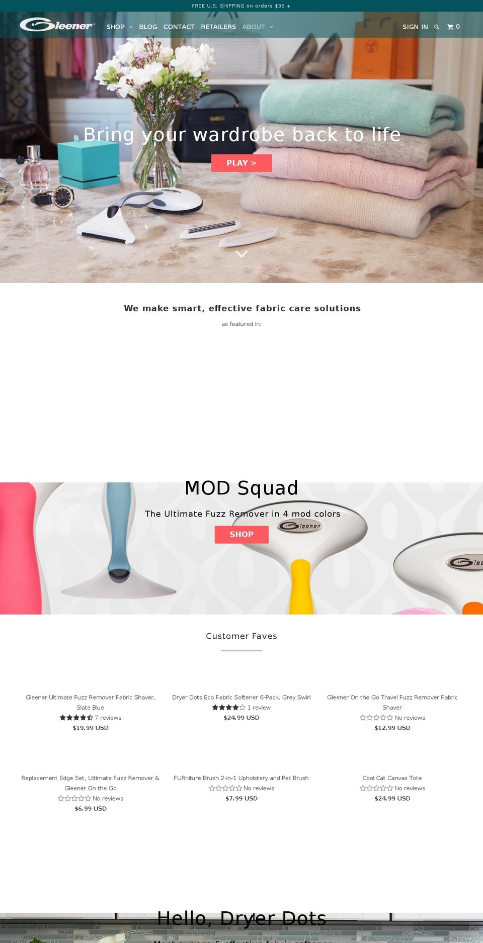 fuzzball-remover.com shopify website screenshot