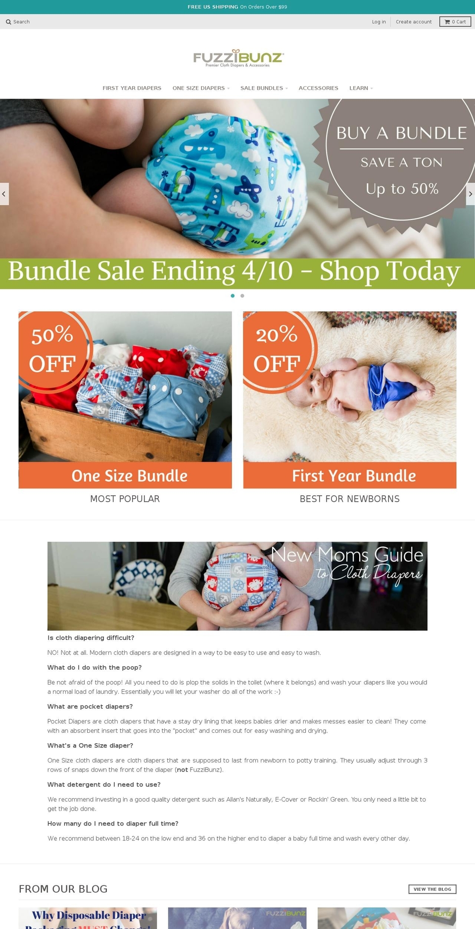 fuzzibunz.com shopify website screenshot