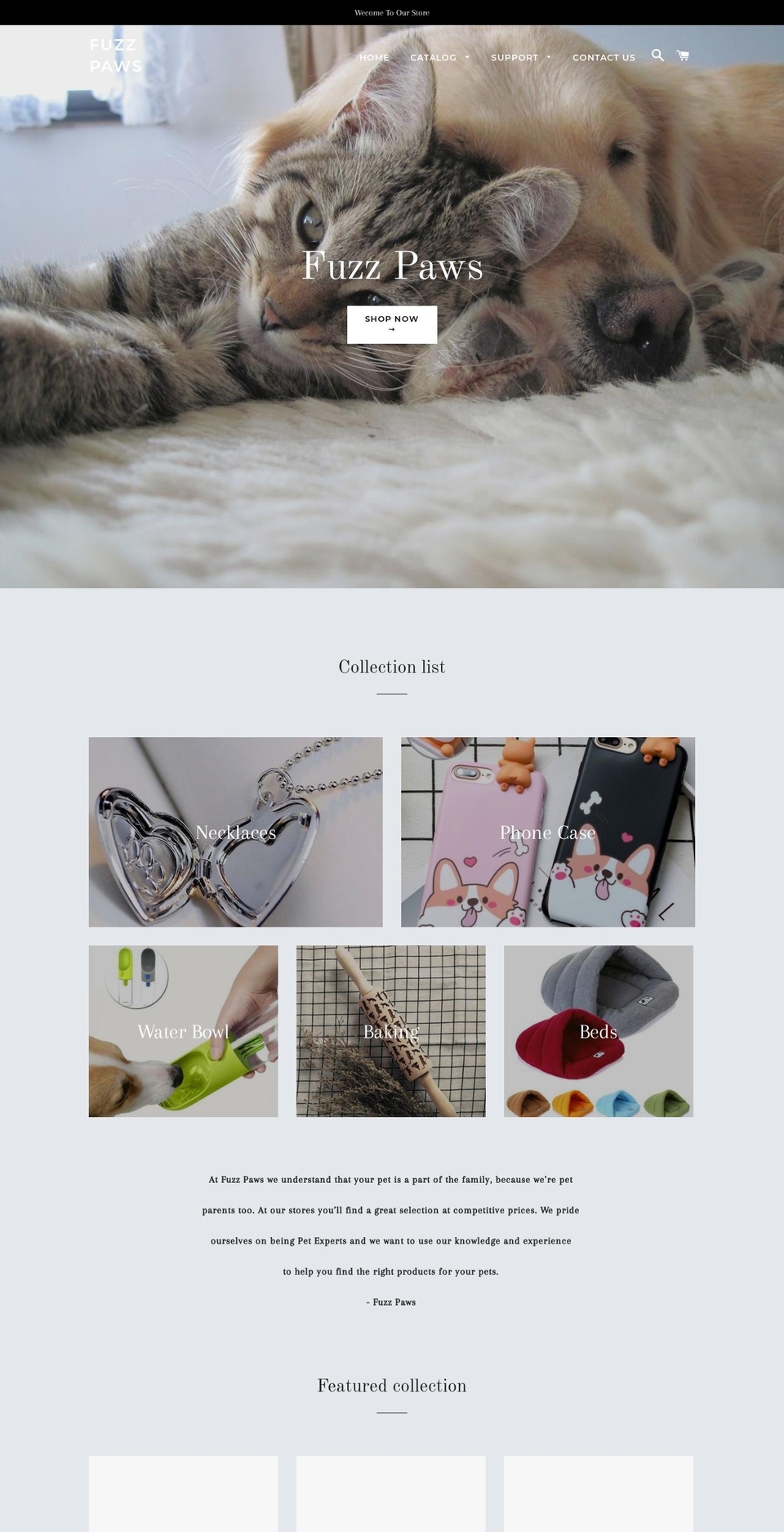 fuzzpaws.com — Shopify storefront screenshot