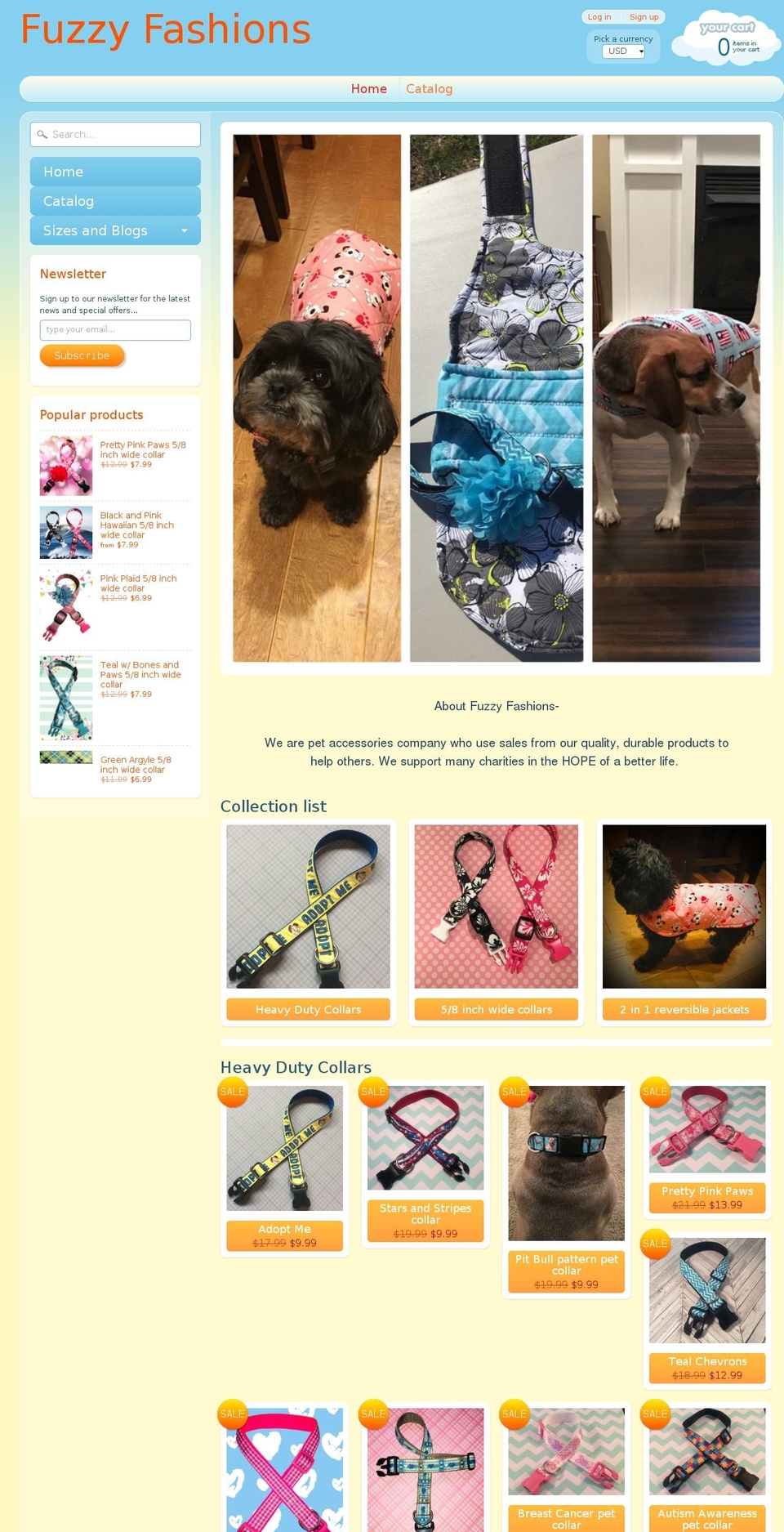 fuzzyfashions.org shopify website screenshot