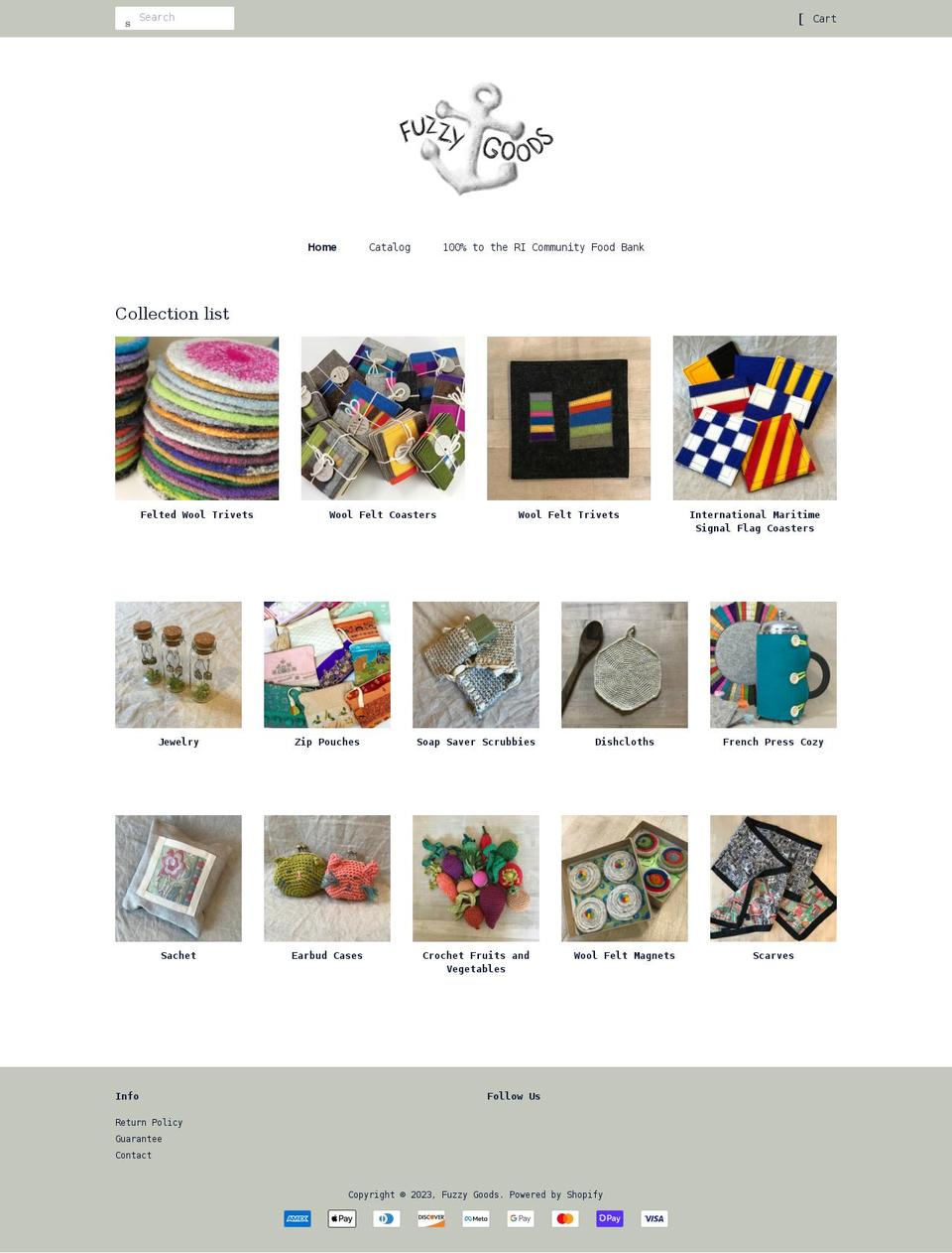 fuzzygoods.com shopify website screenshot