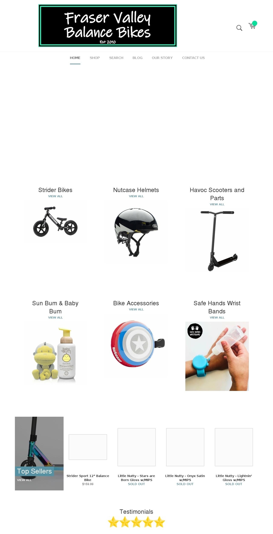 fvbalancebikes.com shopify website screenshot