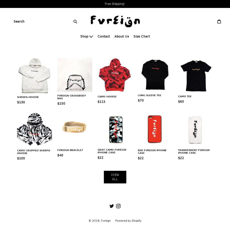 fvreign.com — Shopify storefront screenshot