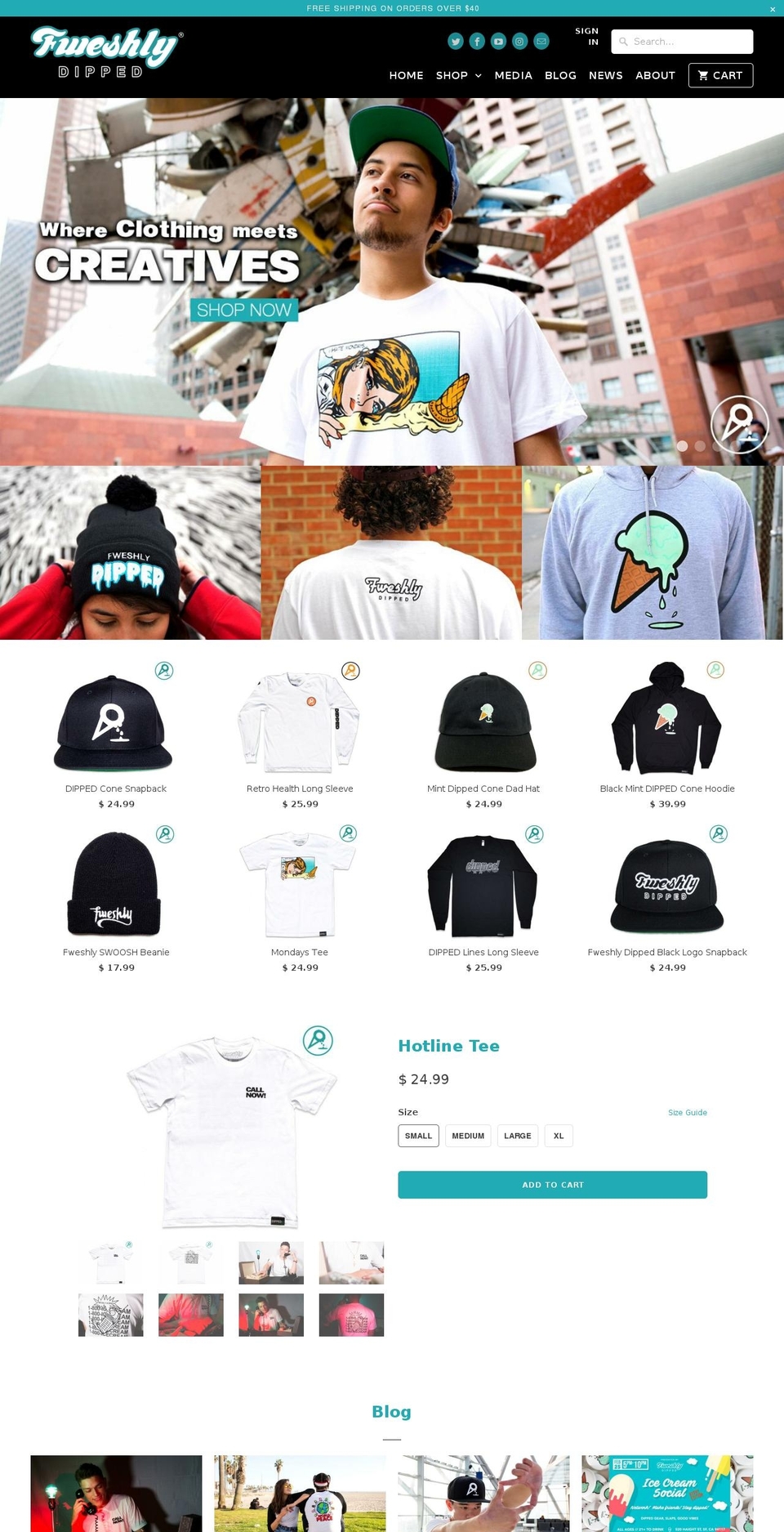 fweshlydipped.com shopify website screenshot