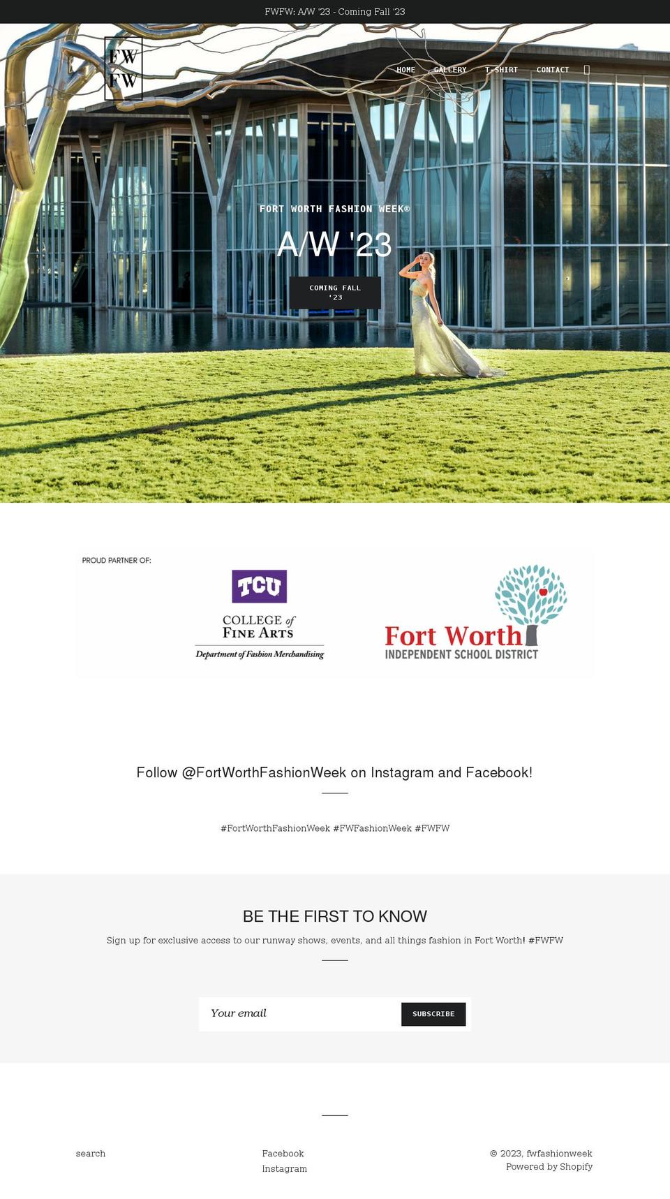 fwfashionweek.com shopify website screenshot