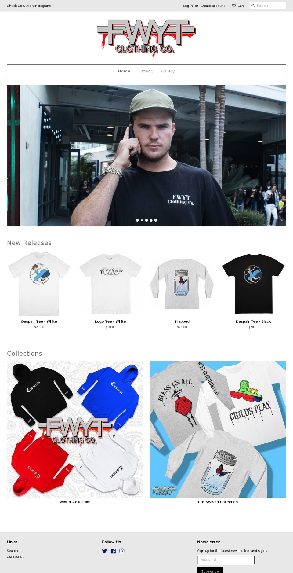 fwytclothingco.com — Shopify storefront screenshot