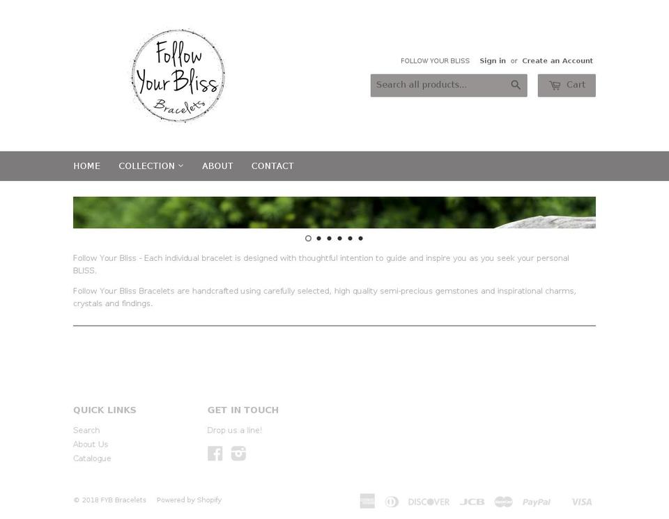 fybbracelets.com — Shopify storefront screenshot