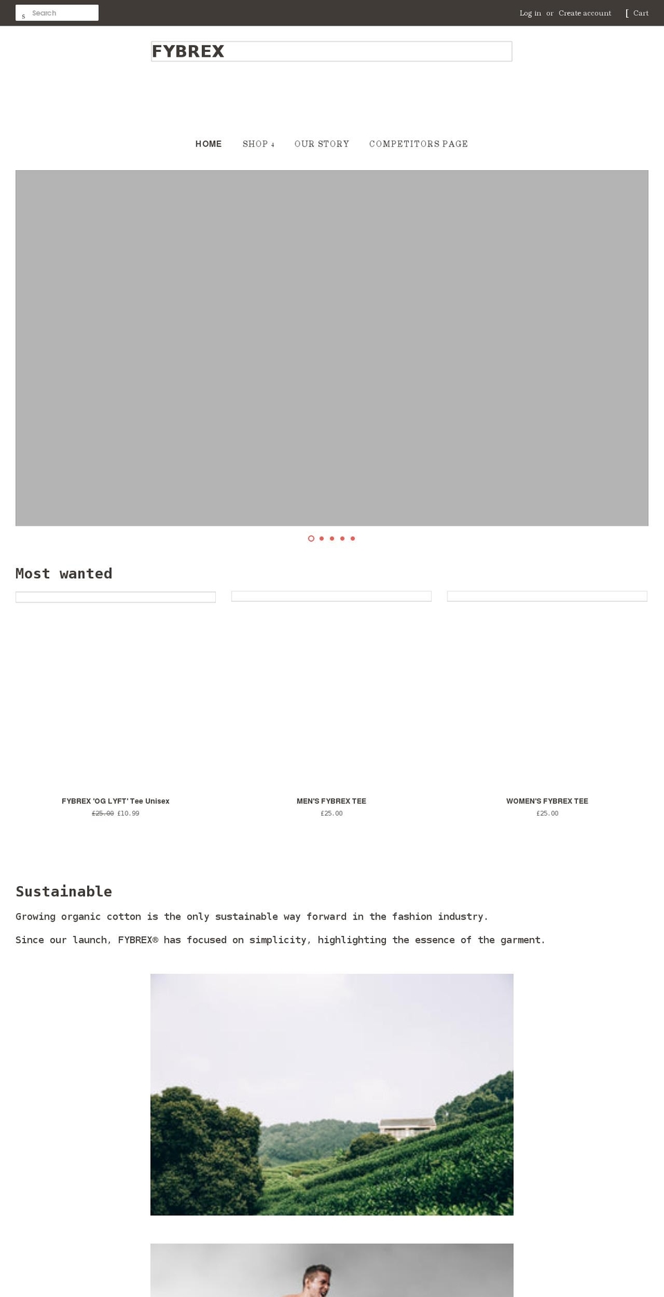 fybrex.com shopify website screenshot
