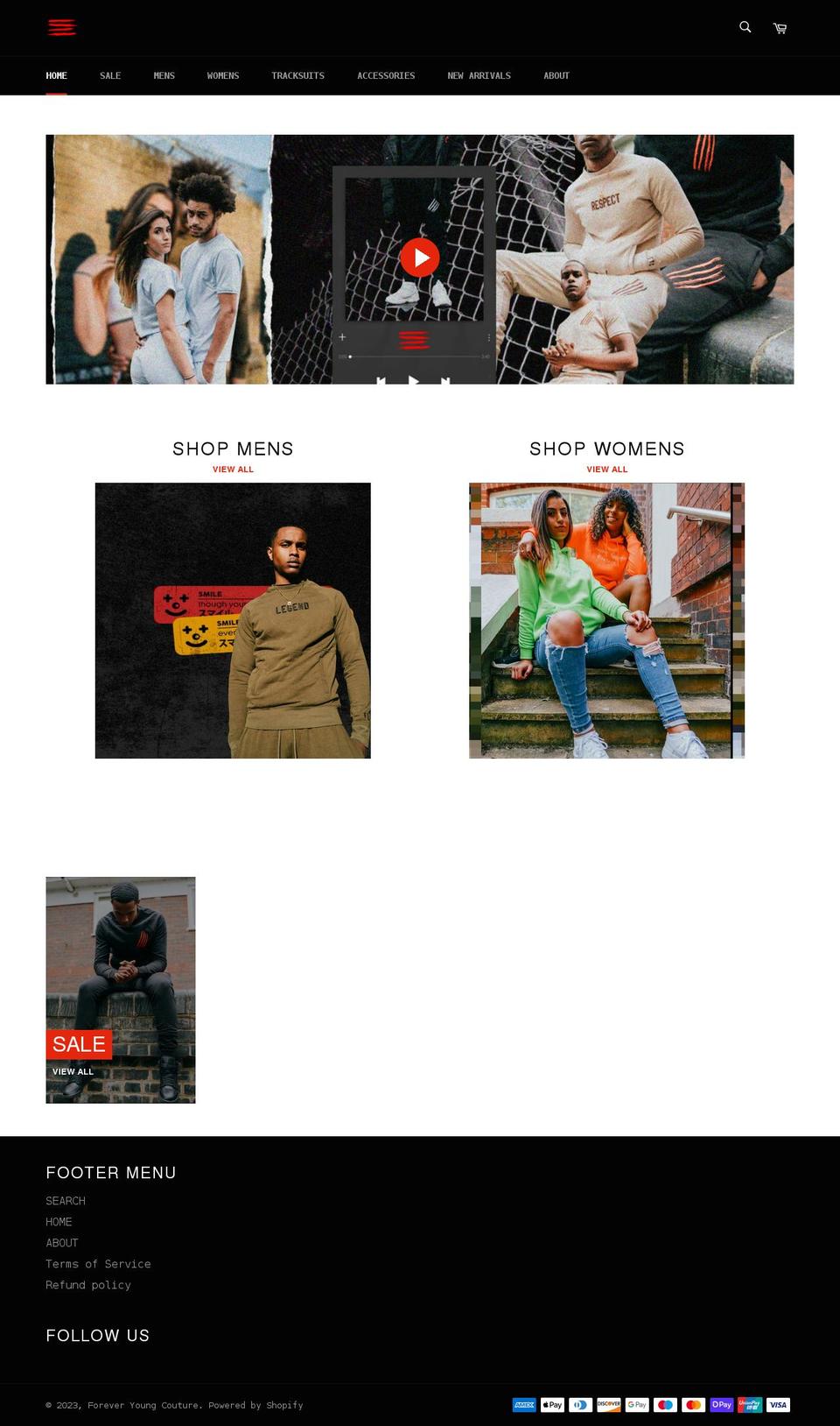 fycclothing.com shopify website screenshot