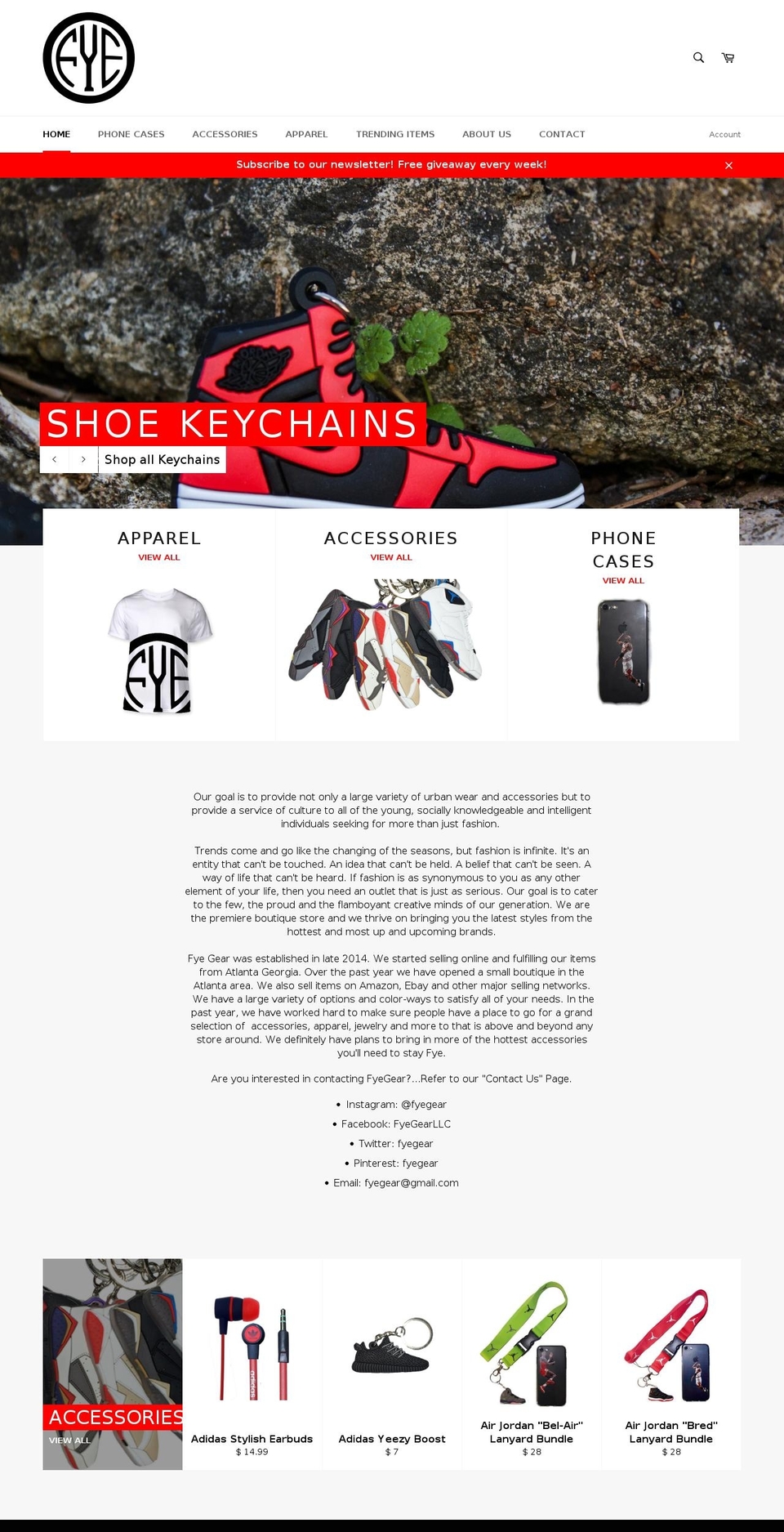 fyegear.com shopify website screenshot