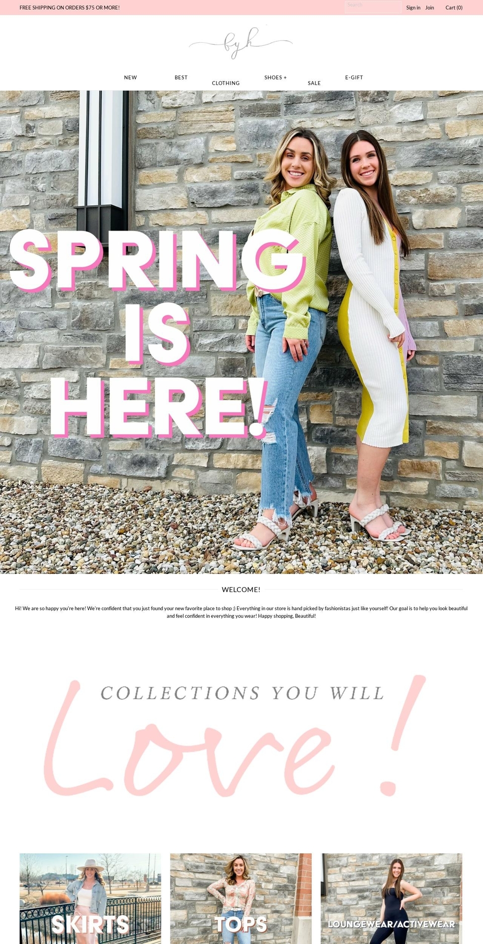 fyhboutique.com — Shopify storefront screenshot
