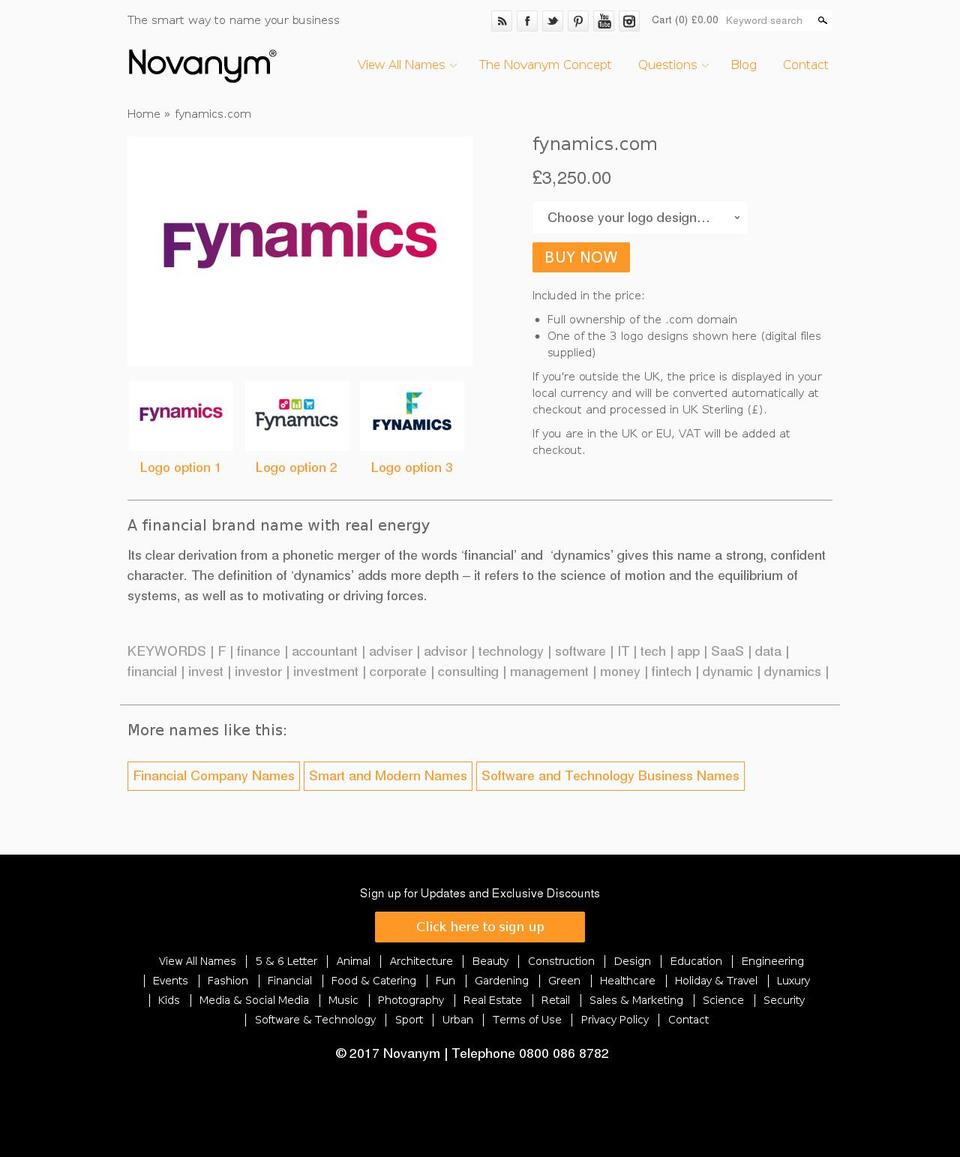 fynamics.com shopify website screenshot
