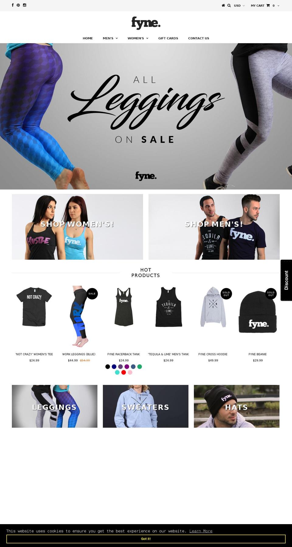 fyneapparel.com — Shopify storefront screenshot