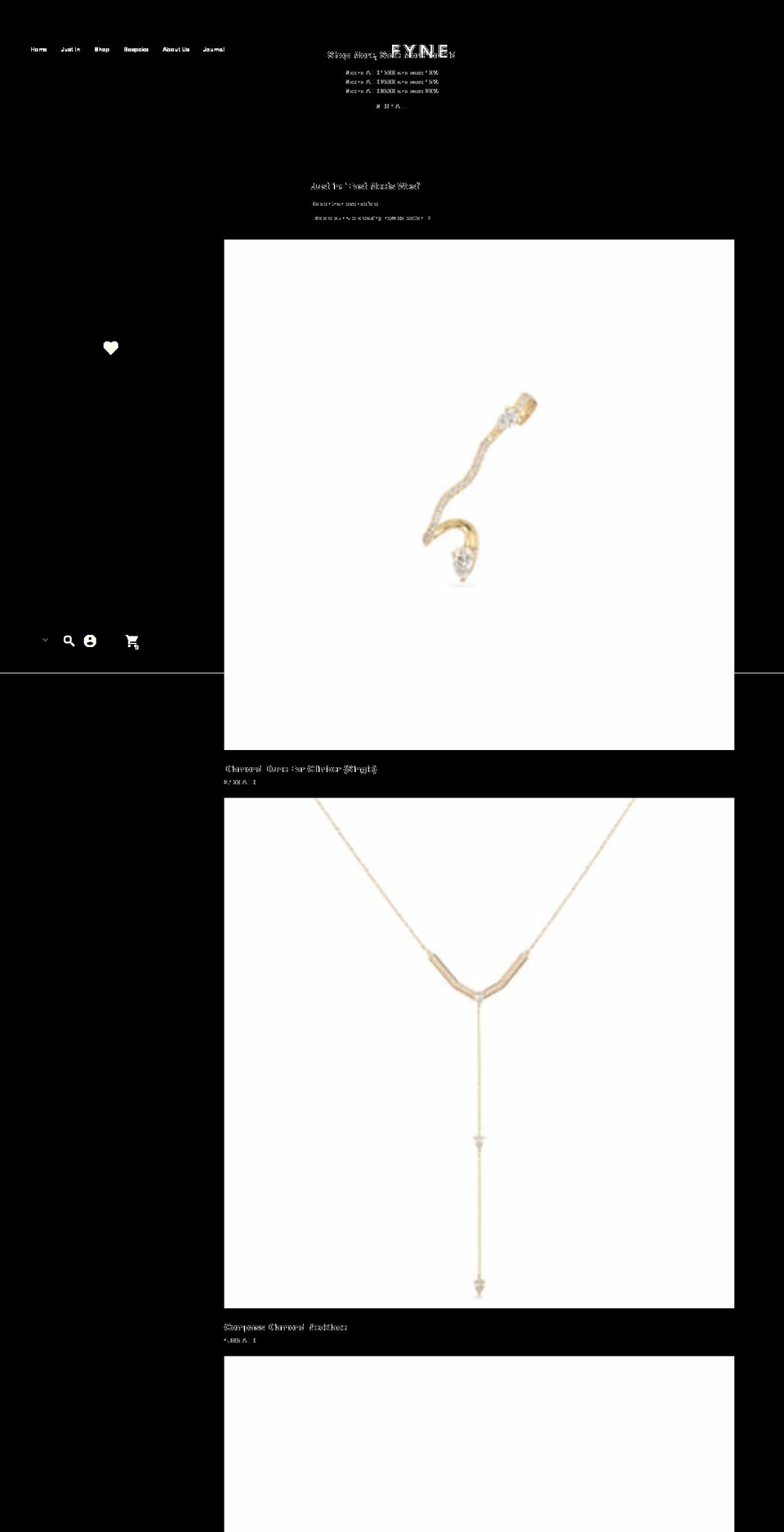 fynejewellery.com shopify website screenshot