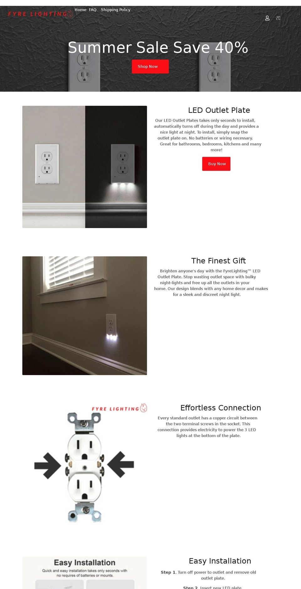 fyrelighting.com shopify website screenshot