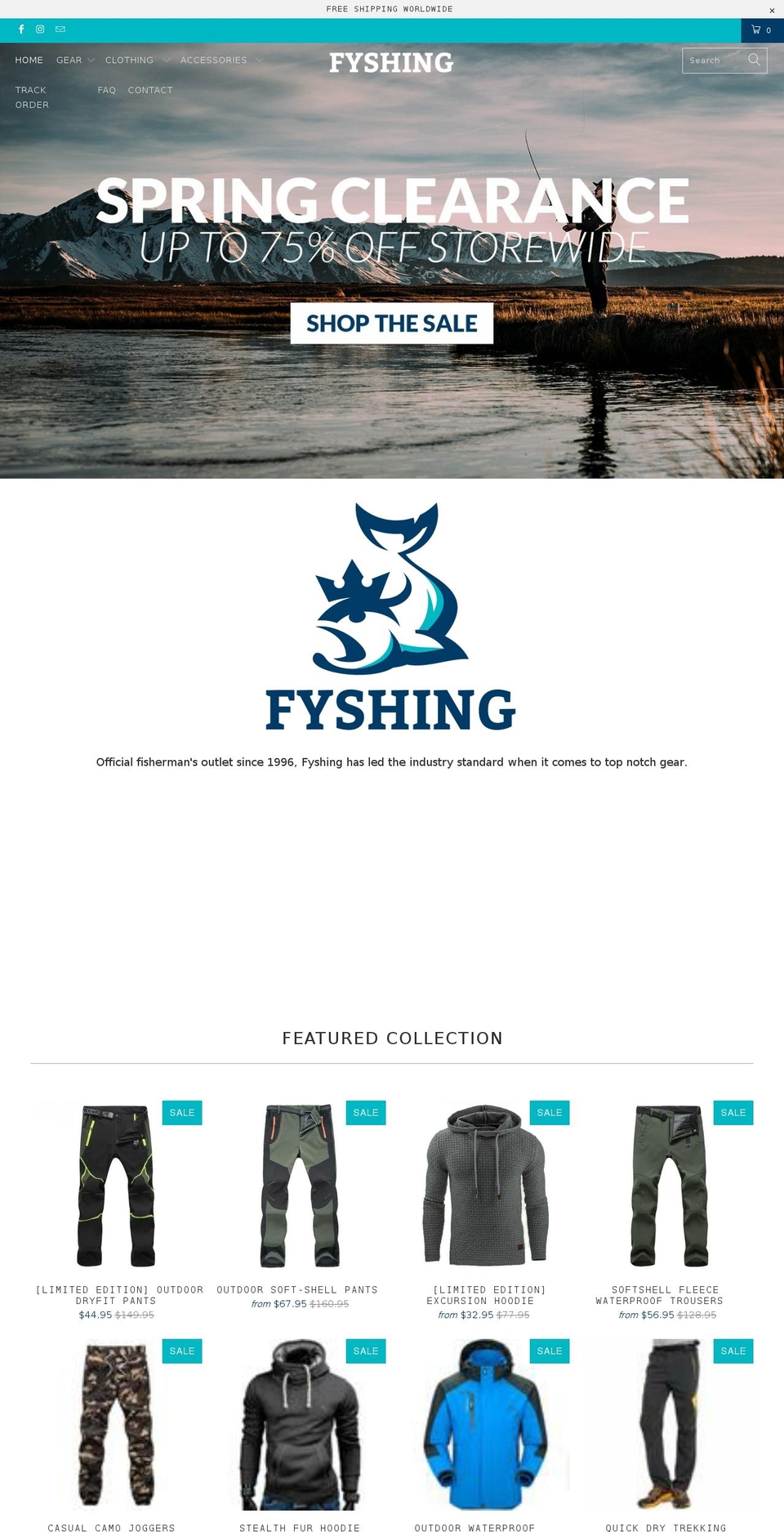 fyshing.com — Shopify storefront screenshot