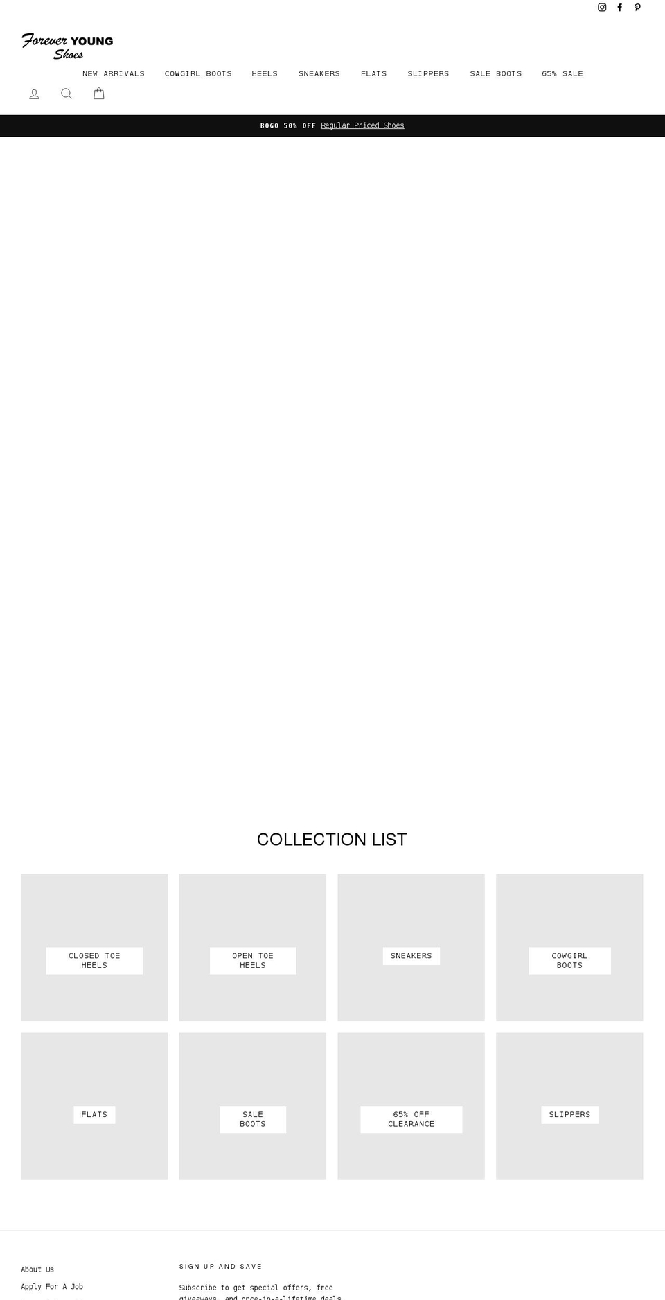 fyshoes.com shopify website screenshot