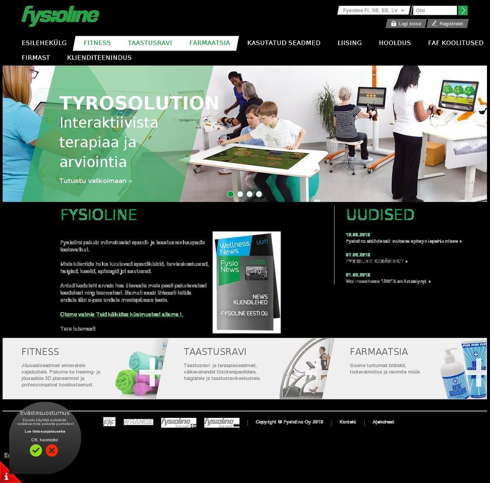 fysioline.ee shopify website screenshot