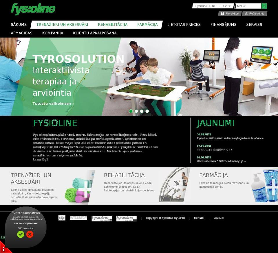 fysioline.lv shopify website screenshot
