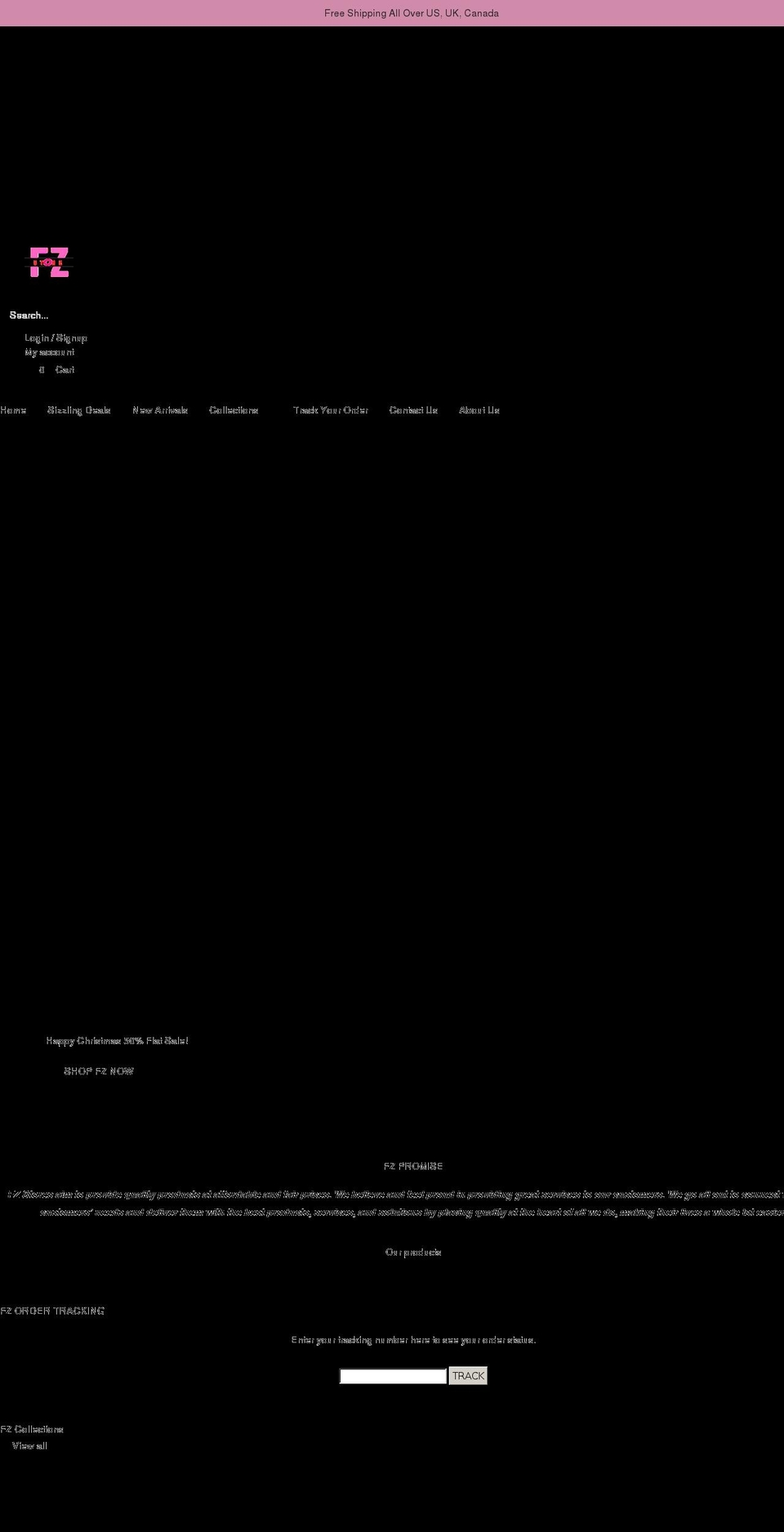 fzstores.com shopify website screenshot