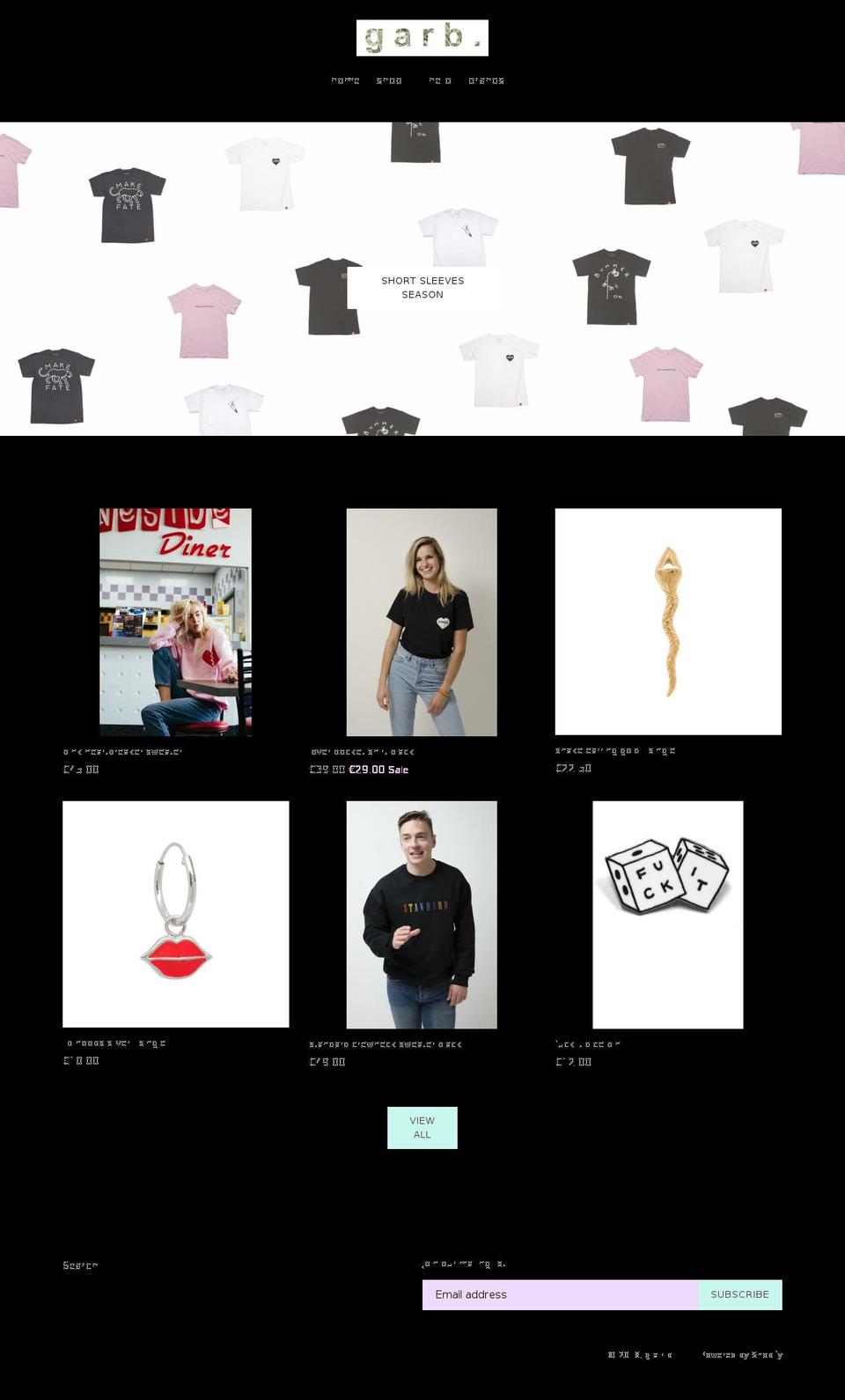 g-a-r-b.com — Shopify storefront screenshot