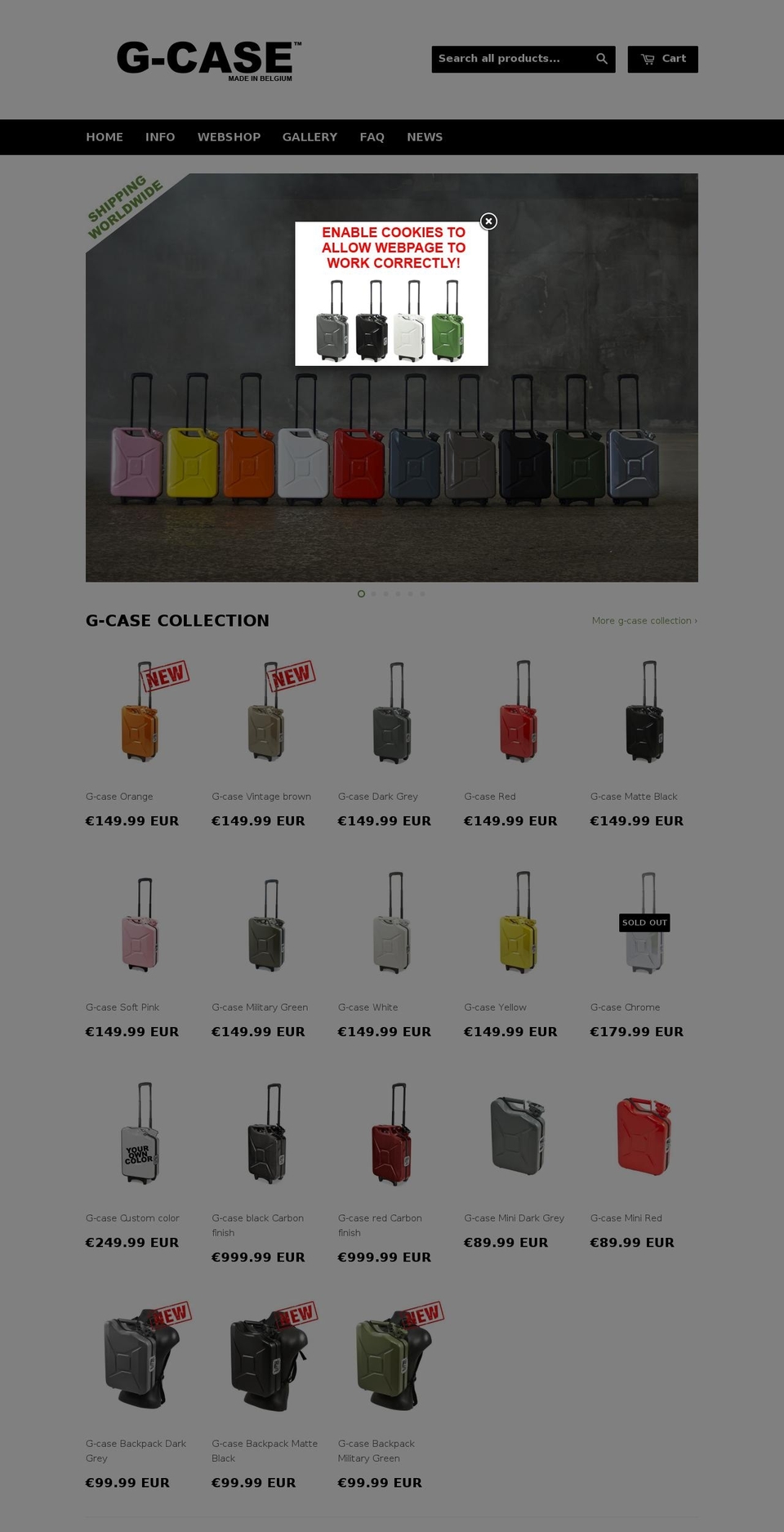 g-case.net shopify website screenshot